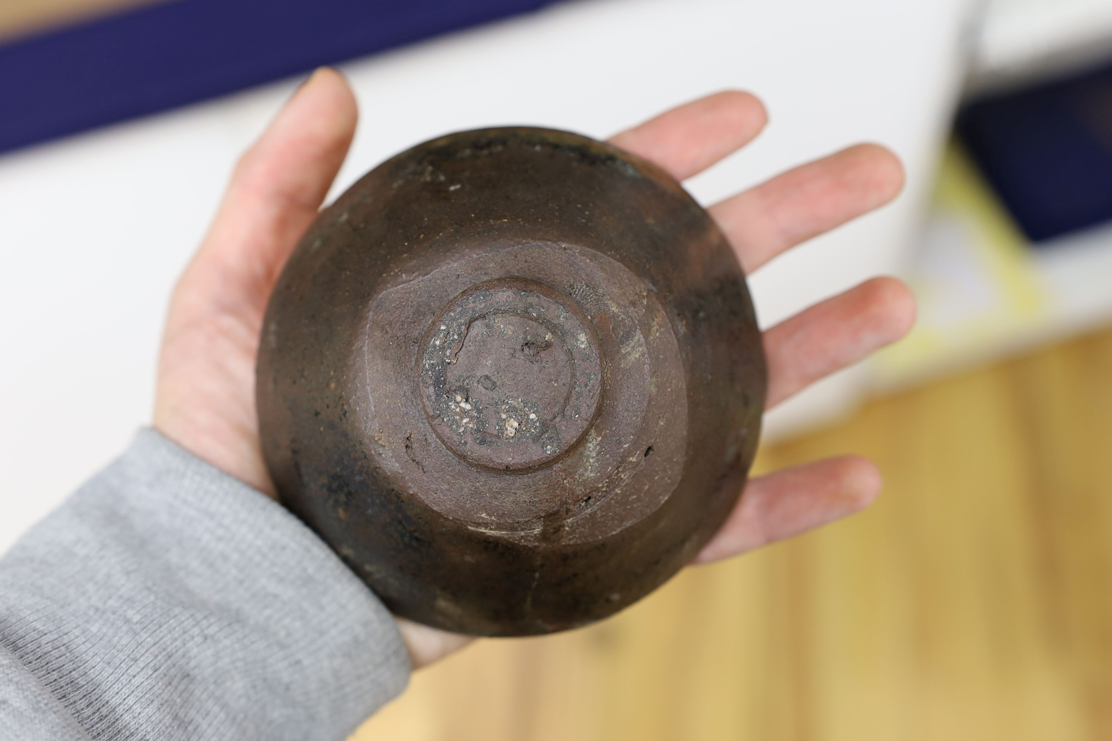 A group of Chinese Jian ware tea bowls, Song dynasty, largest 11.5 cms diameter, 7cm to 11.4cm diameter